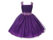 Cinderella Couture Big Girls Purple Rhinestone Ruched Sleeveless Dress 10