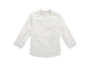 Richie House Little Boys White Little Stand Collar Classic Shirt 2 3