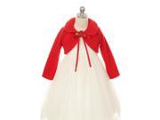 Kids Dream Red Flower Special Occasion Fleece Bolero Jacket Girl 12