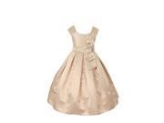 Cinderella Couture Little Girls Champagne Satin Occasion Sash Sleeveless Dress 6