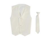 Lito Baby Boys Ivory Poly Silk Vest Necktie Special Occasion Set 12 24M