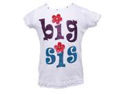 Reflectionz Little Girls White Red Floral Applique Big Sis Ruffle Top 4