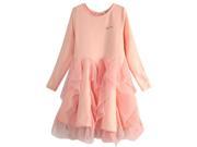 Richie House Big Girls Pink Pleated Mesh Fabric Details Fashion Dress 8 9