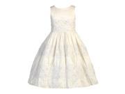 Lito Big Girls Antique White Silk Embroidered Tulle Lace Communion Dress 12