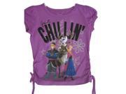 Disney Little Girls Purple Frozen Characters Just Chillin Print T Shirt 5