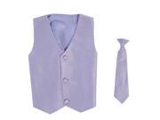 Lito Baby Boys Lilac Poly Silk Vest Necktie Special Occasion Set 12 24M