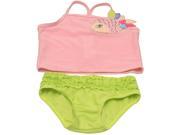 Sol Swim Little Girls Pink Fish Applique Trimmed 2 Pc Tankini Swimsuit 4T