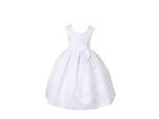 Cinderella Couture Big Girls White Satin White Sash Sleeveless Dress 12