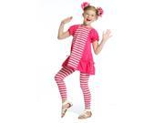 KidCuteTure Little Girls Raspberry Stripe Designer Miranda Tunic Legging Set 2