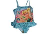 Disney Little Girls Blue Tinker Bell Print One Pc Swimsuit 5