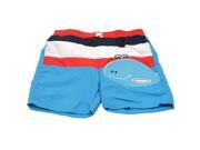 Sol Swim Little Boys Blue White Red Stripe Whale Applique Swimwear Trunks 3T