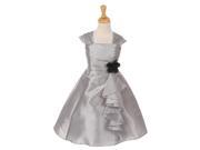 Cinderella Couture Little Girls Silver Taffeta Corsage Flower Girl Dress 2