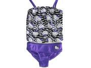 Hello Kitty Little Girls Purple Zebra Print 2Pc Tankini Swimsuit 6X