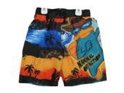 Phineas and Ferb Little Boys Orange Black Character Printed Swim Wear Shorts 4