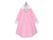 Kids Dream Pink Fleece Faux Collar Cuff Stylish Coat Girls 8