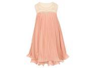 Big Girls Blush Pearl Beaded Wire Hem Pleated Special Occasion Dress 12