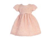 Sweet Kids Baby Girls Pink Rosette Textured Flower Girl Dress 6 9M