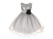 Kids Dream Big Girls Silver Multi Sequin Tulle Special Occasion Dress 12