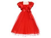 Little Girls Red Soutache Bodice Wire Hem Bolero Flower Girls Dress 6