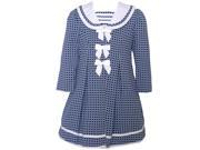 Bonnie Jean Little Girls Navy White Brick Pattern Easter Dress Coat Set 2T