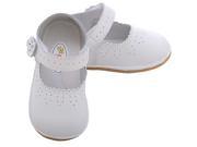 Angel Baby Girls 2 White Punched Flower Mary Jane Shoes