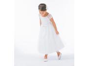 Sweet Kids Little Girls Off White Lace Sleeve Junior Bridesmaid Dress 12