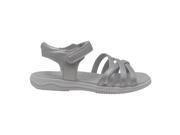 Angel Girls Silver Criss Cross Strap Velcro Closure Leather Sandals 9 Toddler