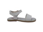 L Amour Girls White Open Toe Velcro Strap Leather Sandals 10 Toddler