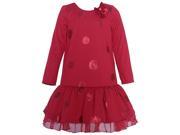 Bonnie Jean Baby Girls Red Sequined Dots Bow Accent Christmas Dress 18M