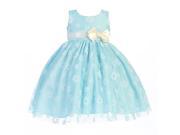 Lito Big Girls Blue Bow Flocked Tulle Special Occasion Easter Dress 7