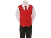 Kids Dream Red Checkered Vest Necktie Special Occasion Boys Suit 12