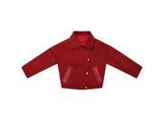 Richie House Little Girls Red Lace Golden Snaps Short Twill Coat 4