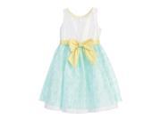Angels Garment Little Girls White Aqua Lace Overlay Easter Dress 6