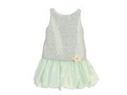 Angels Garment Little Girls Mint Green Mesh Overlay Easter Spring Dress 2T