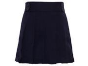Izod Little Girls Navy Pleated Button Detail School Uniform Skirt 4
