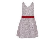 Richie House Little Girls Rosewood Floral Print Bow Attached Backless Dress 6