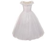 Big Girls White Cinderella Butterfly Special Occasion Party Dress 14