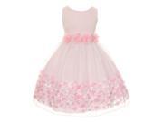 Kids Dream Big Girls Pink Taffeta Flowers Sleeveless Easter Dress 8