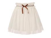 Richie House Little Girls White Coffee Accents Tulle Skirt 4