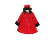 Kids Dream Red Fleece Faux Collar Stylish Coat Baby Girl 18M