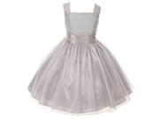 Cinderella Couture Little Girls Silver Rhinestone Ruched Sleeveless Dress 6