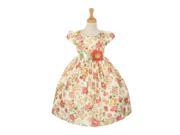 Cinderella Couture Little Girls Orange Flower Jacquard Print Easter Dress 2