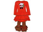 AnnLoren Baby Girls Pink Red Green Santa Christmas Tunic Holiday Outfit Set 24M