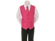 Kids Dream Fuchsia Checkered Vest Necktie Special Occasion Boys Suit 14