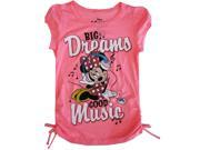 Disney Little Girls Coral Minnie Mouse Dreams Music Short Sleeve Shirt 4