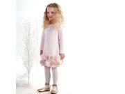 Biscotti Little Girls Pink Pearl Lace Flower Adorned Christmas Dress 4