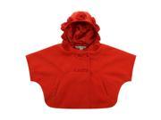 Richie House Little Girls Orange Rosette Accent Hood Coat 6
