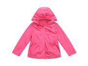 Richie House Little Girls Magenta Fashion Patch Pocket Button Hooded Coat 2 3