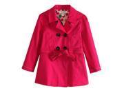 Richie House Little Girls Pink Colored Floral Lining Fabric Trench Coat 2 3
