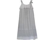 Isobella Chloe Little Girls Gray Hailey Stripe Maxi Summer Dress 6
